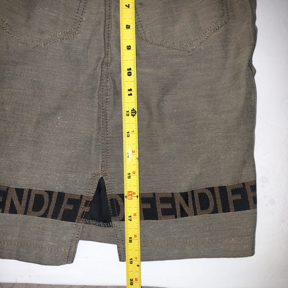 Fendi Jeans Vintage Logo Tape Denim Mini Skirt Taupe Gray Made in Italy 26 - Picture 3 of 8
